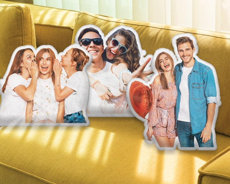 Personalized Photo Shape Pillow Case, Bestfriend Picture Pillow, Family Photo Pillow, Custom Couple Image Pillow, Gift For Birthday Secondary image