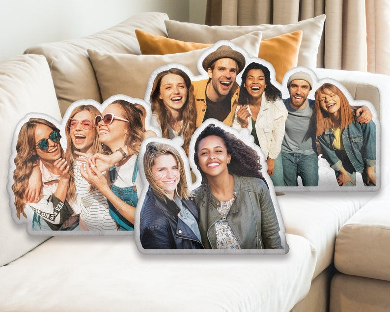 Personalized Photo Shape Pillow Case, Bestfriend Picture Pillow, Family Photo Pillow, Custom Couple Image Pillow, Gift For Birthday Main image