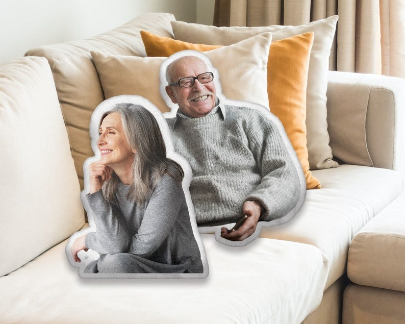 Personalized Photo Shape Pillow Case, Bestfriend Picture Pillow, Family Photo Pillow, Custom Baby Picture Pillow, Gift For Grandpa/Grandma Main image
