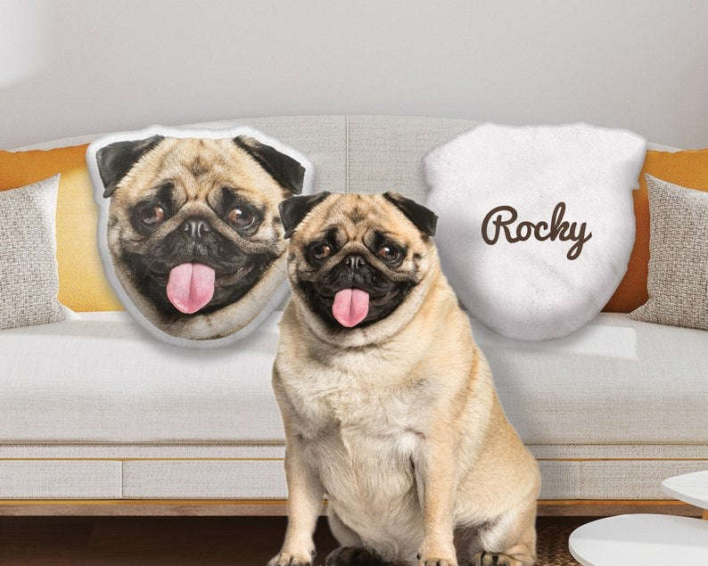Personalized Shape Pet Pillow Case, Custom Pet Photo Face Pillow, Dog Picture Pillow, Cat Photo Pillow, Gift For Pet Lovers, Rabbit Pillow Main image