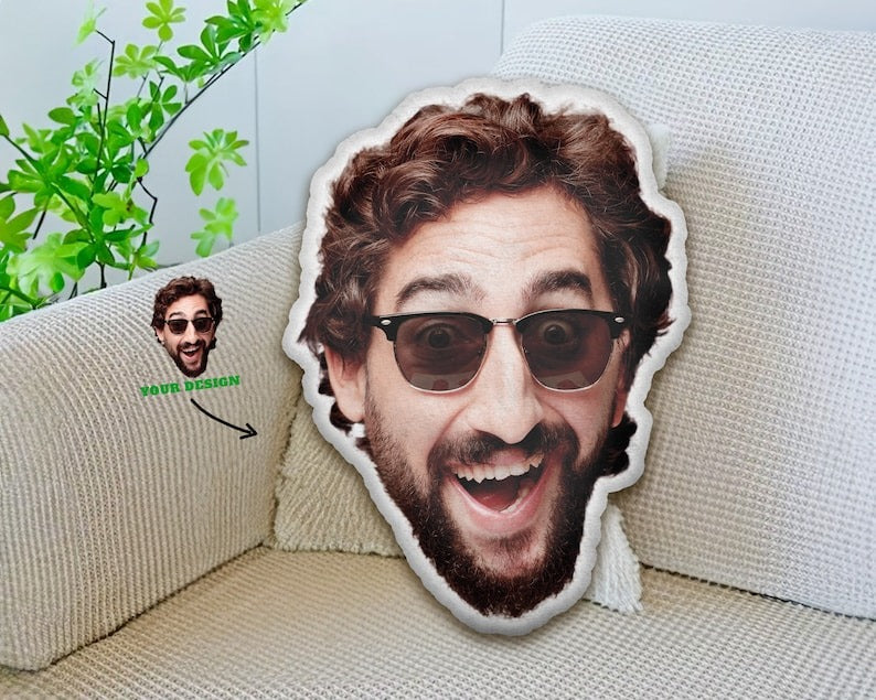 Personalized Face Photo Shape Pillow Case, Bestfriend Picture Pillow, Family Photo Pillow, Baby Picture Pillow, Gift For Grandpa/Grandma Secondary image