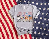 Cute Cows 4th Of July Shirt, Cow Shirt, American Flag Shirt, Independence Day, Western Shirt, Patriotic Shirt, Farm Animals Lover Sweatshirt