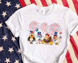 Chicken 4th July Shirt, American Flag Shirt, Chicken Lover Shirt, Independence Shirt, Western Shirt, Farm Animals Shirt, Patriotic Shirt