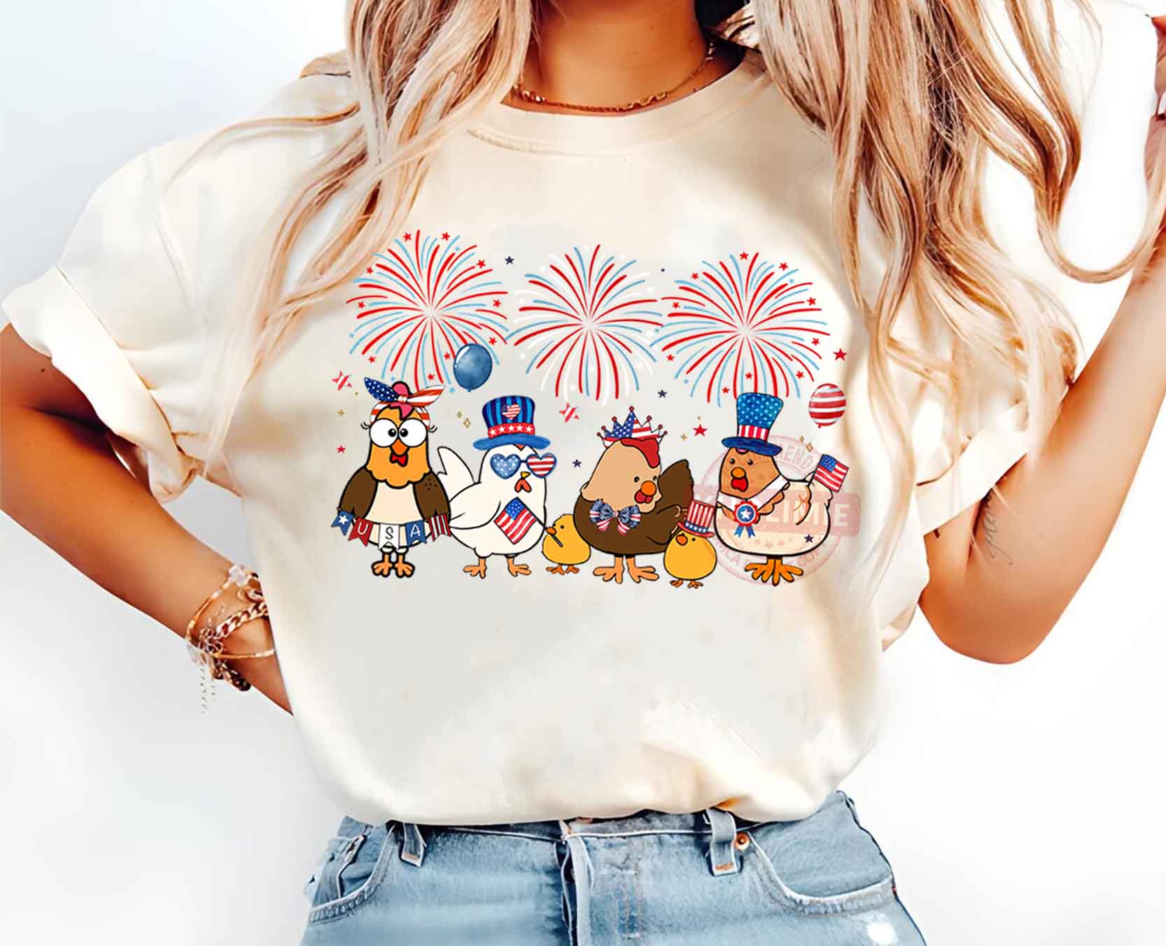 Chicken 4th July Shirt, American Flag Shirt, Chicken Lover Shirt, Independence Shirt, Western Shirt, Farm Animals Shirt, Patriotic Shirt