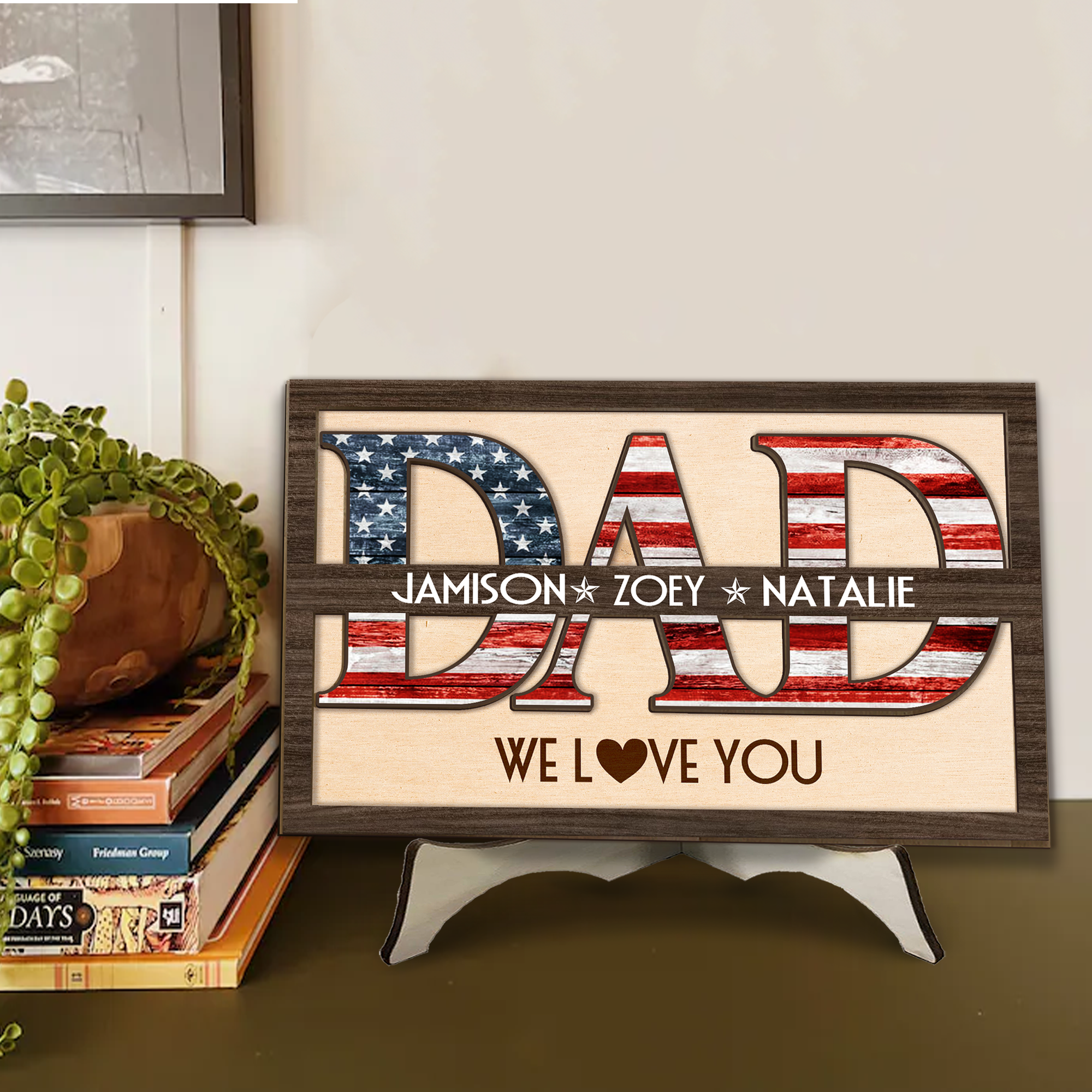 Personalized Dad Sign With Kids Names, Custom Dad Wood Sign, Father's Day Gift, Best Dad Gift, Gift For Dad, Gift For Husband Secondary image