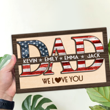 Personalized Dad Sign With Kids Names, Custom Dad Wood Sign, Father's Day Gift, Best Dad Gift, Gift For Dad, Gift For Husband