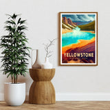 Grand Prismatic Spring Poster, Yellowstone National Park Poster, US National Parks Poster, Travel Poster, Adventure Art, Nature Lover Gift